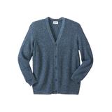 Men's Big & Tall Shaker Knit V-Neck Cardigan Sweater by KingSize in Navy Marl (Size 8XL)