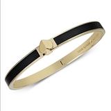 Kate Spade Jewelry | Kate Spade Gold-Tone & Colored Enamel Spade Bangle Bracelet In Black | Color: Black/Gold | Size: Os