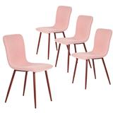 Corrigan Studio® Side Chair Set Of 4 Upholstered in Brown/Pink, Size 34.8 H x 16.9 W x 17.7 D in | Wayfair 786624D4E2E24446A662A3A219583F94