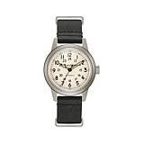 Bulova Men's Black Leather Military Style Automatic Watch