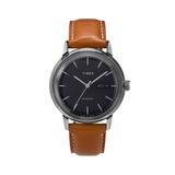 Marlin Automatic Black Dial & Brown Leather-Strap Watch