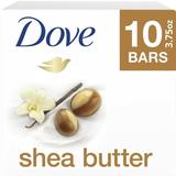 Dove Beauty Bar Shea Butter & Vanilla More Moisturizing Than Bar Soap 3.75 oz 10 Bars