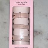 Kate Spade Accessories | Kate Spade New Yorkblush Leather Double Wrap Strap For Apple Watch | Color: Cream/Pink | Size: Os