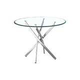 Everly Quinn Artisan Modern Small Round Glass Table For Dining Room Sets (Gold) Glass/Metal in Gray, Size 30.0 H x 39.0 W x 39.0 D in | Wayfair