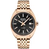 Five Points Black Dial Rose Gold Watch - Metallic - Gevril Watches