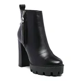 Rag & Co Mistress Women's Block Heel Ankle Boots, Size: 7, Black