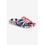 Women's Pool Party Slide Sandal by MUK LUKS in White Tie Dye (Size M(7/8))