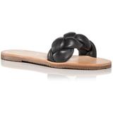 Nellie Braid Slide Sandals - Black - Kenneth Cole Flats