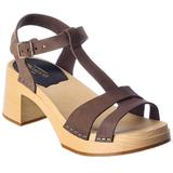 Birgit Leather Clog Sandal - Brown - Swedish Hasbeens Heels