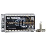 Federal Punch Personal Defense 22 Long Rifle Ammo - 22 Long Rifle 29gr Nickel Plated Flat Nose 50/Bo