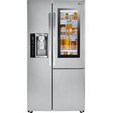 LG InstaView Smart Wi-Fi Enabled 21.7-cu ft Counter-depth Side-by-Side Refrigerator with Ice Maker (Stainless Steel) ENERGY STAR | LSXC22396S