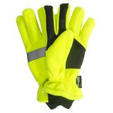 Quiet Wear Men's High Vis Waterproof Fleece Gloves Green L Polyester