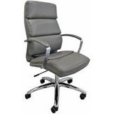 Chrome Classic Padded Leather Office Chair in Fashion Gray - CYBER