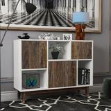 Corrigan Studio® Multi-Purpose Storage Cabinet w/ Display Stand & Door, Entrance Channel, Modern Buffet Or Kitchen Sideboard Wood in White | Wayfair
