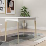 Corrigan Studio® Modern Dining Table, Rectangular Kitchen Table w/ Solid Wood Leg, White Wood in Brown/White, Size 29.53 H x 47.25 W x 29.53 D in