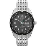 Waterbury Dive Automatic 40mm Stainless Steel Bracelet Watch Steel/black - Metallic - Timex Watches