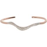 Riva 18k Rose Gold Vermeil Pavé Diamond Wave Cuff Bracelet - Metallic - Monica Vinader Bracelets
