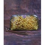 La Vachette Wallets Olive - Olive Tree Root-Embossed Leather Clutch