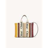 CHLOÉ Small Woody tote bag Women's MULTICOLOR BROWN 1 Size OneSize 70% Cotton, 30% Jute, Calf-skin leather