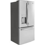 GE Appliances 33" Counter Depth French Door 17.5 cu. ft. Refrigerator, Stainless Steel, Size 69.88 H x 32.75 W x 31.0 D in | Wayfair GYE18JYLFS