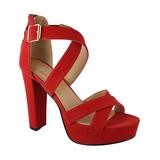 TOP MODA Women's Sandals red - Red Crisscross Lovely Sandal - Women