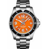 Breitling Superocean Automatic 36 Orange Dial Stainless Steel