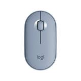 Pebble M350 Mouse - Bluetooth/Radio Frequency - USB - Optical - 3 Button(s) - Wireless - 2.4GHz - 1000 dpi - Scroll Wheel (Blue Gray)
