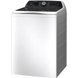 GE Appliances 5.4 Cu. Ft. High Efficiency Smart Top Load Washer, Stainless Steel in White, Size 43.88 H x 27.88 W x 28.19 D in | Wayfair