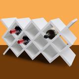 Latitude Run® Wall-Mounted Wine Holder Shelf Can Hold Multiple Bottle Storage Wood/Manufactured Wood in Brown/White, Size 11.5 H x 22.6 W x 7.9 D in