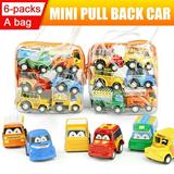 Amerteer 6 Pack Pull Back Cars for Toddlers Construction Vehicles Toys for Baby Kids 1 2 3 Years Old Boys Child Friction Powered Pull Back and Go Mini Vehicles for Kids Party Favors Birthday Game