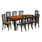Darby Home Co Bodiam 9 Piece Butterfly Leaf Solid Wood Dining Set Wood/Upholstered Chairs in Brown, Size 30.0 H in | Wayfair DABY5772 39693864