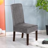 Red Barrel Studio® Velvet Fabric Dinning Chair Slipcover Set Of 2 Velvet in Gray, Size 23.0 H x 18.0 W x 18.0 D in | Wayfair