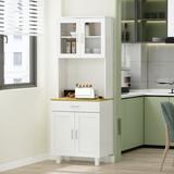 Latitude Run® Kitchen Cabinet Wood in Brown/White, Size 64.9 H x 23.6 W x 15.7 D in | Wayfair E7C9F919E3454718A44AB54676885FBF