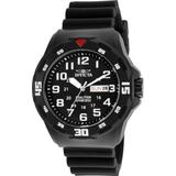 Invicta Men's Watch Coalition Forces Day-date Black Dial Silicone