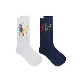 Polo Ralph Lauren Men's 2 Pack of Player Logo Crew Socks, White