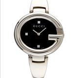 Gucci Accessories | Gucci Guccissima Stainless Steel Bangle Womens Watch Model Ya134301 | Color: Black/Silver | Size: Os