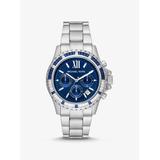Oversized Everest Pavé Silver-tone Watch - Blue - Michael Kors Watches