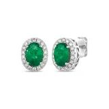 Le Vian® 1/4 Ct. T.w. Nude Diamonds™ And 1 Ct. T.w. Emerald Earrings In 14K White Gold