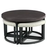 Steve Silver Co. Yukon Coffee Table with Stools 4-Piece Set, Multicolor