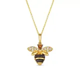 Le Vian® 1/4 Ct. T.w. Nude Diamond™, 1/6 Ct. T.w. Blackberry Diamond®, And 1/10 Ct. T.w. Chocolate Diamond® Bee Pendant Necklace In 14K Honey, Gold