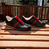 Gucci Shoes | Gucci Black Sneakers | Color: Black/Red | Size: 5.5