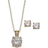 Giani Bernini 2-Pc. Set Cubic Zirconia Round Pendant Necklace and Stud Earring Set in 18k Gold-Plated Sterling Silver, 18k Rose Gold-Plated and Sterling Silver Created for Macy's