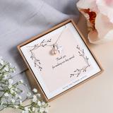 Personalised 'Bridesmaid Thank You' Necklace, Ivory/Light Pink/Pink