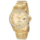 Invicta Women's Watch Pro Diver Plated Stainless Steel Case Gold Dial