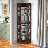 Andover Mills™ Arturo Corner Curio Cabinet Wood in Brown, Size 72.0 H x 26.0 W x 19.63 D in | Wayfair ADML3034 39698067