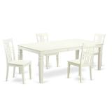 Darby Home Co Logan 5 Piece Butterfly Leaf Solid Wood Dining Set Wood in White, Size 30.0 H x 42.0 W x 66.0 D in | Wayfair DABY5753 39693820