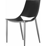 Modloft Black Sloane Leather Metal Side Chair blackUpholstered/Genuine Leather, Size 33.0 H x 21.0 W x 21.0 D in | Wayfair CDS228-ASC5