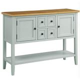 WANGMIAOMIAO Wooden Sideboard Table w/ 2 Doors & Open Shelves Wood in Brown, Size 34.0 H x 46.0 W x 15.0 D in | Wayfair MD9XY210090-1