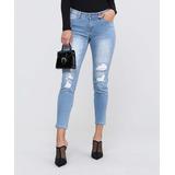 American Blue Women's Denim Pants and Jeans Light - Light Blue Distressed Low-Rise Ankle Skinny Jeans - Juniors