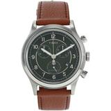42 Mm Waterbury Traditional Chronograph Stainless Steel Case - Brown - Timex Watches